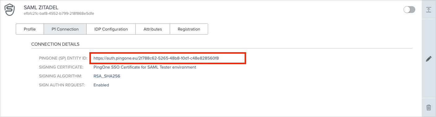 Identity Providers P1 Connection