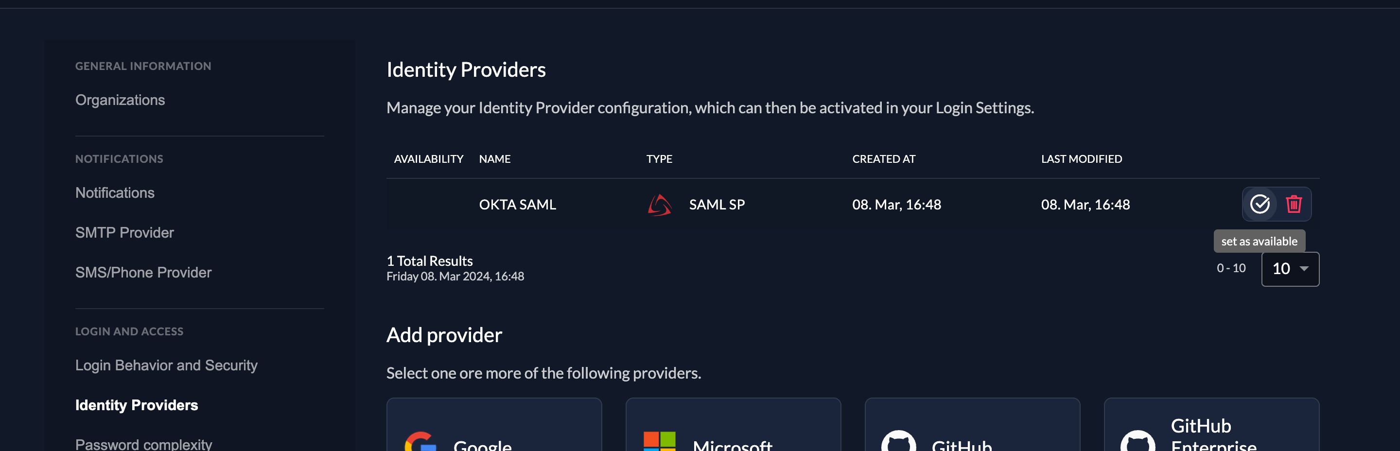 Activate the OKTA Provider